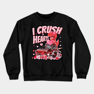 I crush Heart Dinosaur Heart Valentine Crewneck Sweatshirt